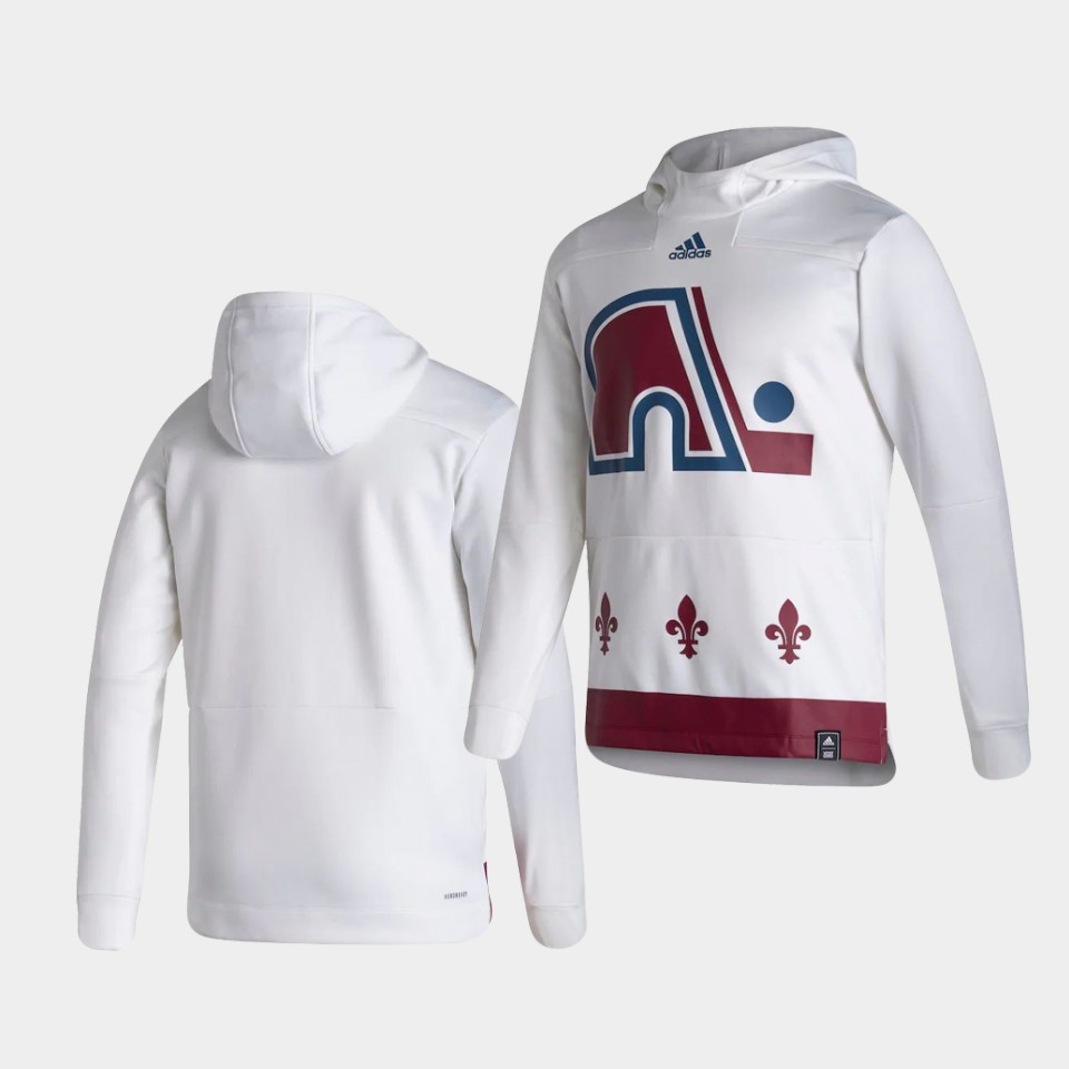 Men Colorado Avalanche Blank White NHL 2021 Adidas Pullover Hoodie Jersey->colorado avalanche->NHL Jersey